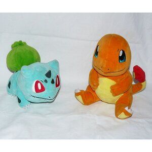 Pokemon Charmander Bulbasaur 6-8" Stuffed Plush Lot, GUC